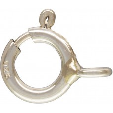 12 Qty. 6mm Spring Ring Clasps with Closed Ring .925 Sterling Silver