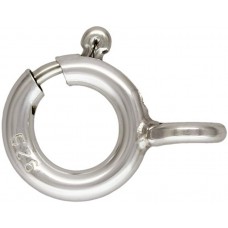 7mm Sterling Silver Spring Ring Clasp with Open Ring .925