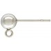 2 Qty. (1 Pair) 5mm Ball End Earring Post (Studs) with Ring .925 Sterling Silver