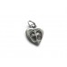  Sterling Silver Baby Feet on Heart Charm .925