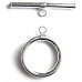 4 Qty. 15mm Round Sterling Silver Toggle Clasp .925 