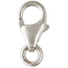 8mm Sterling Silver Lobster Claw Clasp with Open Jump Ring .925 