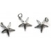 Large Sterling Silver Starfish Charm, .925 