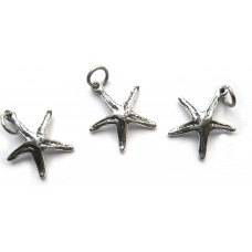 Large Sterling Silver Starfish Charm, .925 