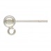 2 Qty. 4mm Sterling Silver Ball Post Stud Earrings with Open Ring .925 