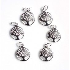 6 Qty. Tree of Life Charm .925 Sterling Silver 