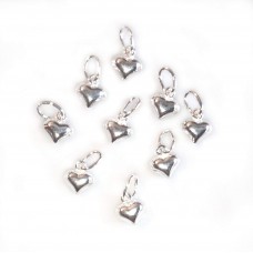 Small  Sterling Silver Puffed Heart Charm