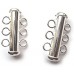 Sterling Silver Multi-Strand Tube Clasp with Three Rings .925