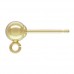 2 Qty. 14 kt. Gold 4.0mm Ball Post Earring with Ring 0.66mm Post .583