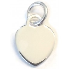 Sterling Silver Heart Charm, Engravable Blank (20x16mm) by JensFindings
