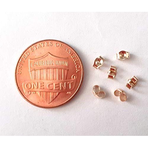 2 Qty. Genuine 14kt. Gold Earring Backs, Very Small & for Thin Posts  (4.0x2.5mm Earnuts) - See Photos