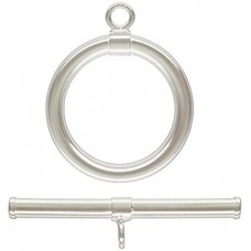 One Large Classic Toggle Clasp.925 Sterling Silver: Bar (2mmx24mm) & (2mmx15mm) Ring 