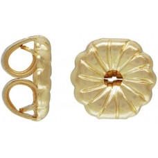 2 Qty. Genuine 14k Gold Premium Earring Backs (5.0x5.2mm Earnuts) Swirl Design
