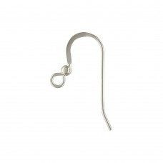 2 Qty Sterling Silver Ear Wires, Flat with 2.5mm Bead