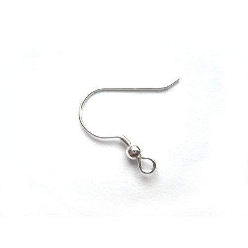 100 Solid .925 Sterling Silver French Hooks Ear Wires – With Coil + Loop