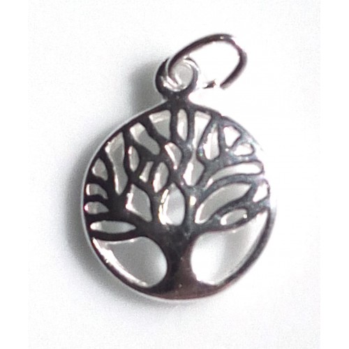 GemKing S925 Sterling Silver Tree Of Life Charm - Cubic Zirconia Pendant