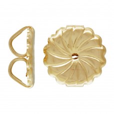 10 Qty. 14k Gold Filled Large Premium Earring Backs (9.2x9.4mm Earnuts) Swirl