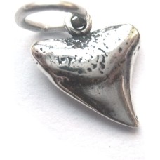 Sterling Silver Shark Tooth Charm (13x10mm) .925