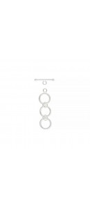 3 Qty. 12mm Round Toggle Clasp with 3 Ring Extender