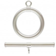 3 Qty. Large Classic Toggle Clasps, .925 Sterling Silver: Bar (2mmx24mm) & (2mmx15mm) Ring